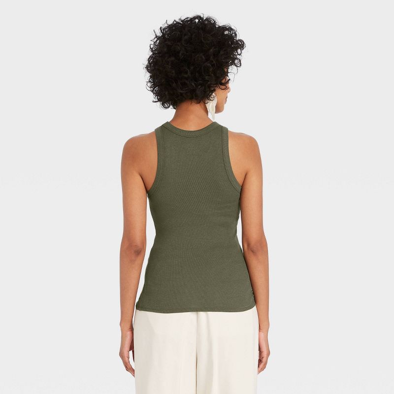  Women's Slim Fit Ribbed High Neck Tank Top - A New Day™, 2 of 10