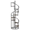 69-inch 8-shelf Staircase Bookshelf Rustic Brown Unique Black Spiral Design Rustic and Industrial Piece Heavy Gauge Steel Frame 1pc - 2 of 4
