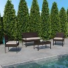 Flash Furniture Aransas Series 4 Piece Patio Set with Steel Frame and Cushions - 2 of 4