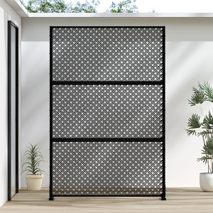 SpassWay 72"H 47"W Outdoor Metal Garden Trellis Privacy Screen Lattice Panel Indoor Room Divider - 1 of 4