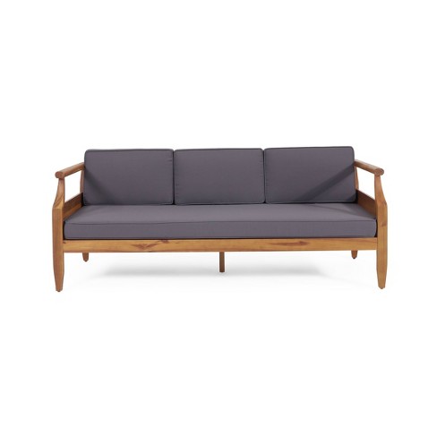 Caterina Teak Patio Sofa With Cushion - Beige - Cambridge Casual : Target