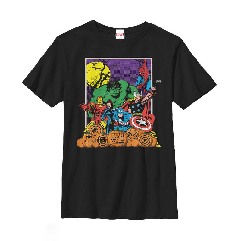 Boy's Marvel Halloween Avengers Scene T-Shirt, 1 of 5