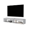 Vynxaria Modern Floating Media Rack, Wall-Mounted, White Melamine, 59.1"W x 12.6"D x 10.4"H - 2 of 4