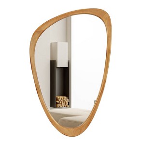 WallBeyond 19.5"x30.5" Cobblestone Wall Mirror Walnut Brown - 1 of 4
