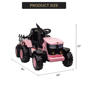 Kids Ride On Tractor, 12V Kids Ride On Toy Car with Remote Control, Electric Vehicles Toy with LED Headlights for Boys Girls 3-8, Gift for Kids - 1 of 4