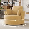 SEVOBAL Oversized Round Chair Lounge Chaise Indoor Sleep Sofa Couch Bed Fluffy Boneless for Reading Living Room No Assembe, Yellow, 42.1"*42.1"*34.2" - 4 of 4