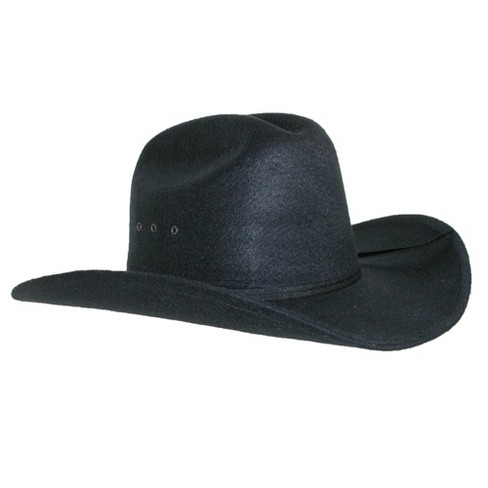 Ctm Men's Wool Felt Wide Brim Cattleman Cowboy Western Hat, Medium, Black :  Target