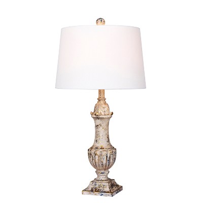 Distressed Decorative Resin Table Lamp Antique Ivory  - Fangio Lighting