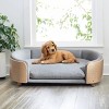 Bulldog Large Size XL Dog Beds With Removable Cover, Velvet Cushion With Solid Wood legs and Bent Wood Back-The Pop Home - 2 of 4