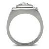 Slickblue Men’s Stainless Steel Ring, Clear CZ Accent, High Polished Fashion Ring, No Plating, Size 8-13 - 3 of 4