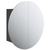 vidaXL Bathroom Cabinet with Round Mirror&LED Black 15.7 in.x15.7 in.x6.9 in. - 2 of 4