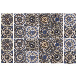 Unique Bargains PVC Tile Stickers 3.94"x3.94" Blue Gray 24 Pcs - 1 of 4