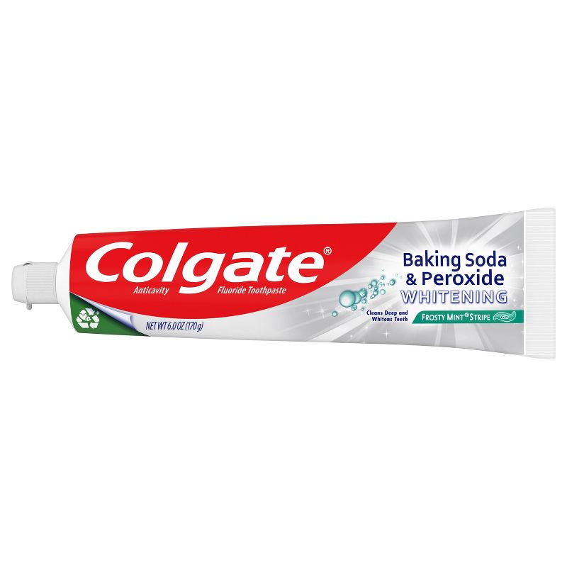 Colgate Baking Soda and Peroxide Whitening Toothpaste - Frosty Mint Stripe - 6oz/3pk, 3 of 7