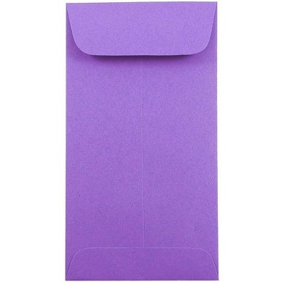 JAM Paper #7 Coin Business Colored Envelopes 3.5 x 6.5 Violet Purple Recycled 1526758