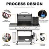 R.W.FLAME 4-Burner Propane Gas Grill with Side Burner, 42,000 BTU Stainless Steel BBQ Grill for Outdoor Cooking, with Cast Iron Grates, Baking Pan - 4 of 4