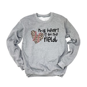 Simply Sage Market Women's Graphic Sweatshirt My Heart Is One The Field Leopard - 1 of 3