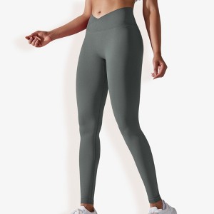 Anna-Kaci Active Women's High Waist Seamless Ribbed Full Length Leggings - 1 of 4