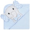 Hudson Baby Infant Boy Cotton Rich Hooded Towels, White Dots Gray Elephant, One Size - 4 of 4