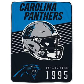 NFL Carolina Panthers Helmet Stripes Flannel Fleece Blanket