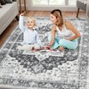 Living Room Machine Washable Area Rug Vintage Distressed Carpet Non-Slip Low Pile Indoor - 4 of 4