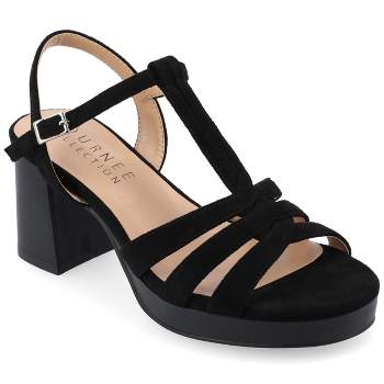 Journee Collection Womens Alyce Tru Comfort Foam Faux Leather Platform Sandals