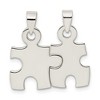 Black Bow Jewelry Sterling Silver, Set of 2, Polished Puzzle Piece Pendants - 3 of 4