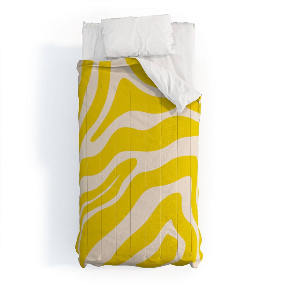 Photos - Bed Linen Deny Designs Angela Minca Abstract Lines Yellow Twin/Twin XL Comforter and Sham Set (2-3pc Set)