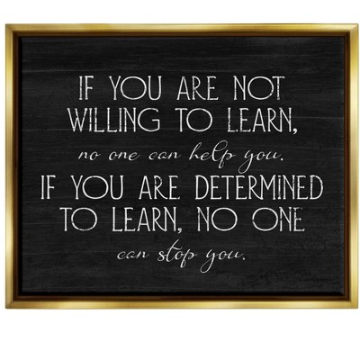 Stupell Industries Determined To Learn MotivationalFloater Canvas Wall Art