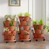 VECELO 5-Tier Vertical Garden Planter, Self Watering Stackable Planter with Wheels for Strawberries, Flowers, Vegetables, Set of 1/2 - 4 of 4