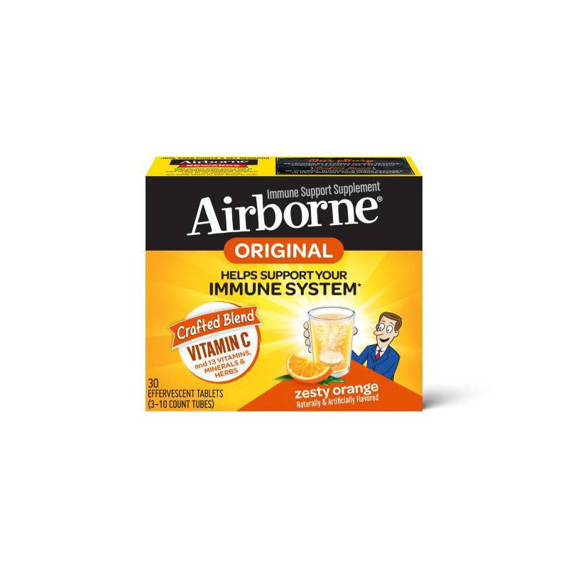 Airborne Immune Support Supplement Dissolving Tablets - Zesty Orange, 1 of 10