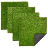Juvale 4 Pack Artificial Grass Turf Tiles for DIY Crafts, 12x12 inch Green Square Mats for Balcony and Patio Decor