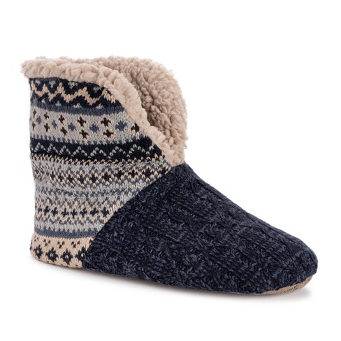 Muk Luks Men s Slipper Boots Fairisle Navy L xl 11 13 Target