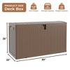 Gallon Outdoor Storage Box Waterproof, Lockable Resin Deck Box, Patio Deck Storage Box For Package Delivery, Square Deck Box Small Container - 3 of 4