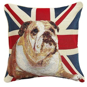 Signare USA Union Jack Bulldog Panelled Pillowcase/Cushion Cover 18x18 Inch - 1 of 1