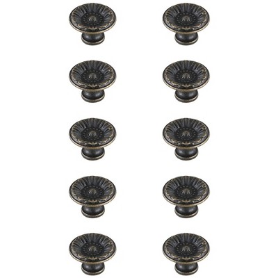 Elegant Lighting Corio 1.1Inch Diameter Antique Bronze Mushroom Knob Multipack (Set of 10)