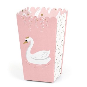 Big Dot of Happiness Swan Soiree - White Swan Baby Shower or Birthday Party Favor Popcorn Treat Boxes - Set of 12 - 1 of 4