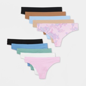 Women's 10pk Thong Underwear - Auden™ Floral Print - 1 of 4