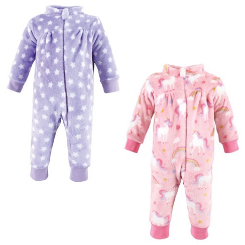 Hudson Baby Infant Girl Plush Jumpsuits Celestial Unicorn 6 9 Months Target