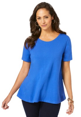 Jessica London Women's Plus Size Stretch Cotton Trapeze Tee