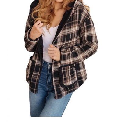 Women's Reversible Plaid Shacket - VERY J