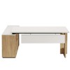 Resenkos Computer Desk, Office Desk, Study Desk,74" Executive Desk, L-Shaped Computer Desk Office Desk With Cabinet,White and Wood - 3 of 4