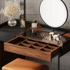POVISON 47 Inch Makeup Vanity Set with 5 Drawers, 3 LED Light Mirror, 3 Colors Light, Charging Station, Tempered Glass Top, Stool - 4 of 4