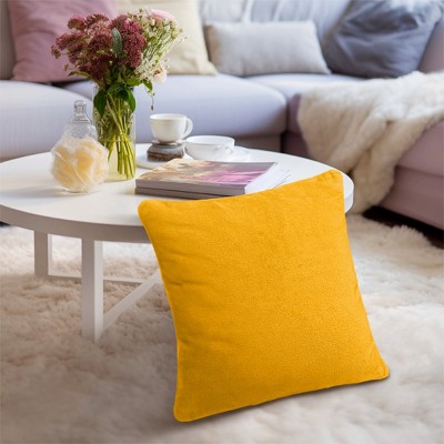Mustard Yellow Velvet Euro Throw Pillow Covers Set of 2