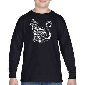 LA Pop Art Cat Claws - Boy's Word Art Long Sleeve T-Shirt - 1 of 4