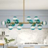 Rennnsan Vionix 35" W 16 -Light Gradient Blue Glass Dimmable Contemporary Linear Kitchen Island Pendant in Gold & Black - 4 of 4