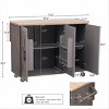 51 Inch Kitchen Island with Drop Leaf,Farmhouse Kitchen Island on Wheels with Internal Storage Rack-Maison Boucle - 4 of 4