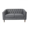55.5" Diamond-Tufted Loveseat with Button-Tufted Back & Armrests, Tub-Shaped Design with Birch Wood Legs - 2 of 4