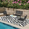 Tangkula 4 PCS Patio Furniture Set Outdoor Conversation Set w/Glass Coffee Table Garden Bistro Set Gray - image 2 of 4