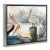 Stupell Industries Pelicans Perched Cloudy Horizon Floating Frame Canvas Art, Gray, 21" x 17" - 2 of 4