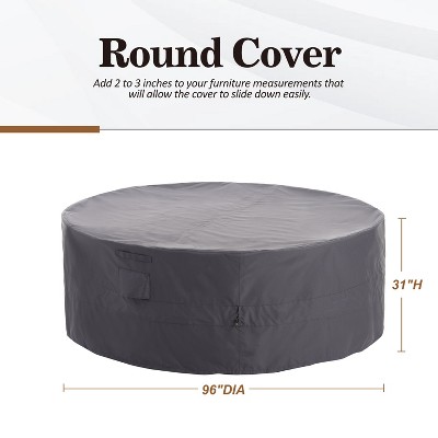 Waterproof Outdoor Patio Round Cover - Gray - Dancing Garden Collection